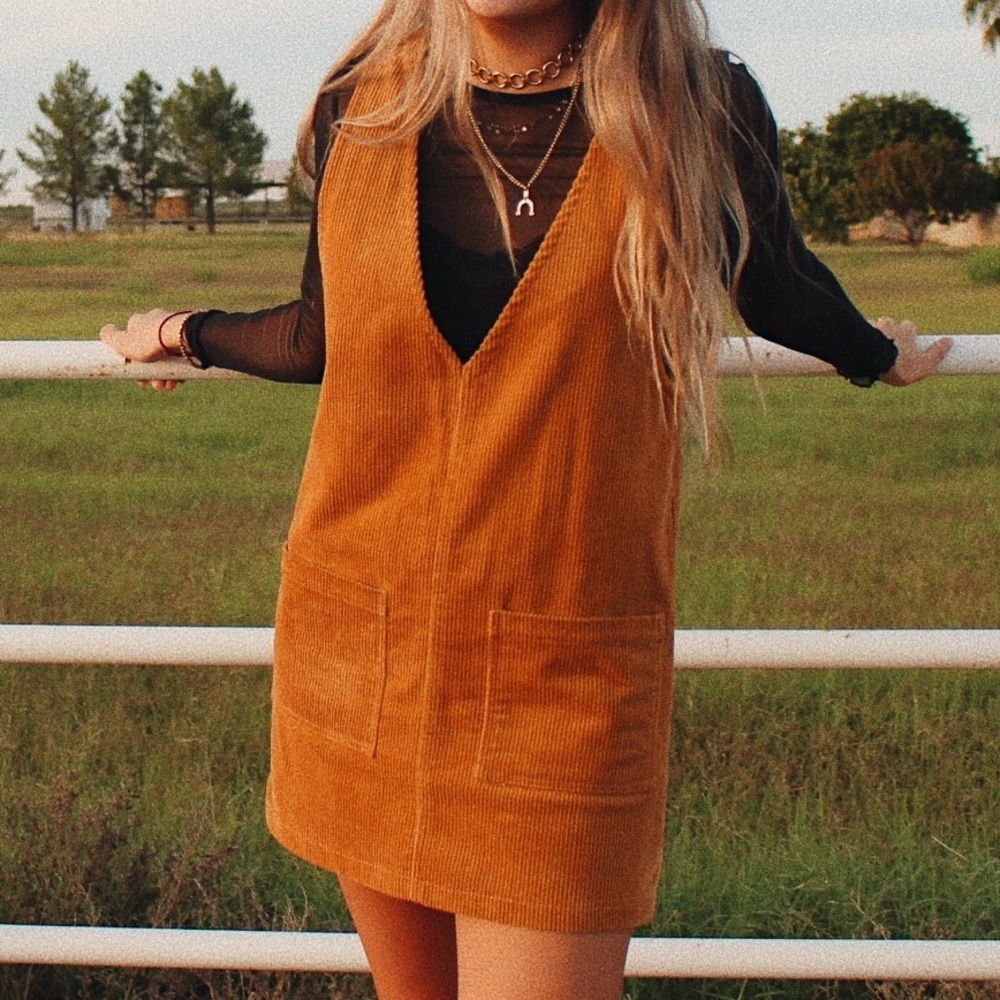 Forever 21 Mustard Corduroy Dress